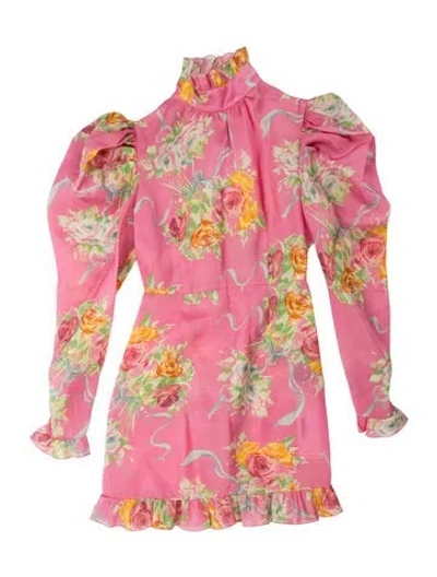 Pre-owned Alessandra Rich Silk Mini Dress W/ Tags In Pink