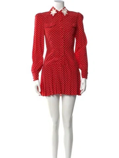 Pre-owned Alessandra Rich Silk Mini Dress W/ Tags In Red