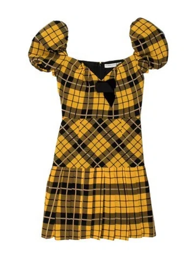 Pre-owned Alessandra Rich Silk Mini Dress W/ Tags In Yellow