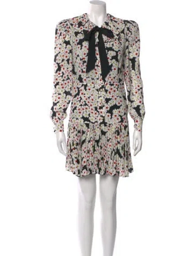 Pre-owned Alessandra Rich Silk Mini Dress In White