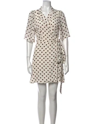 Pre-owned Alessandra Rich Silk Mini Dress In White