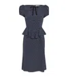 Alessandra Rich Bow-detailed Ruffled Polka-dot Silk Midi Dress