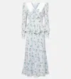 Alessandra Rich Silk Satin Maxi Dress In Black