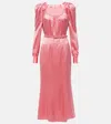 Alessandra Rich Scoop-neck Belted Midi Dress In Pink