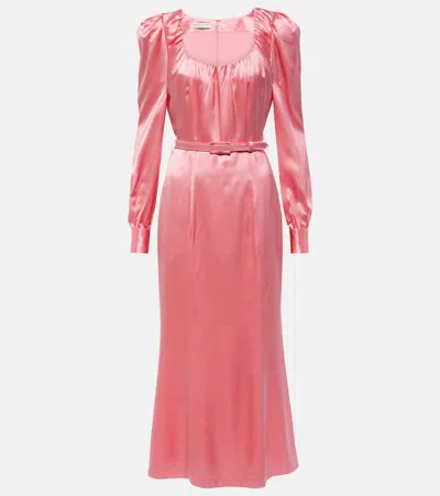 ALESSANDRA RICH SILK SATIN MIDI DRESS