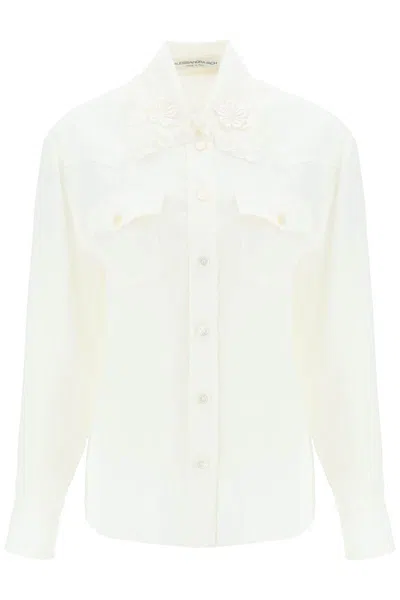 Alessandra Rich Silk Shirt In White