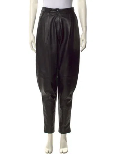 Pre-owned Alessandra Rich Silk Straight Leg Pants In Black