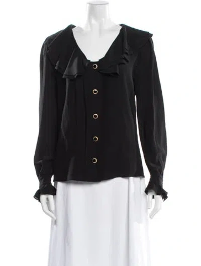 Pre-owned Alessandra Rich Silk V-neck Blouse In Multi