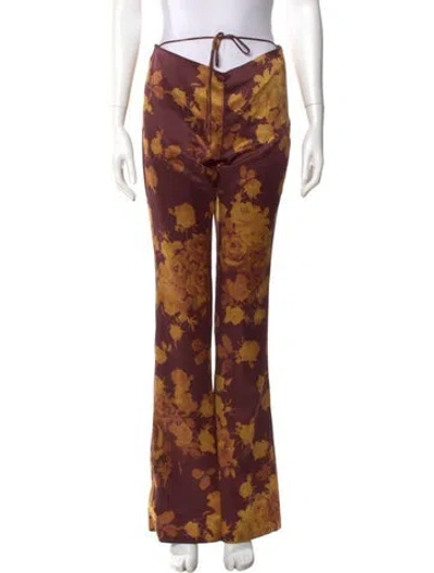 Pre-owned Alessandra Rich Silk Wide Leg Pants In Multi
