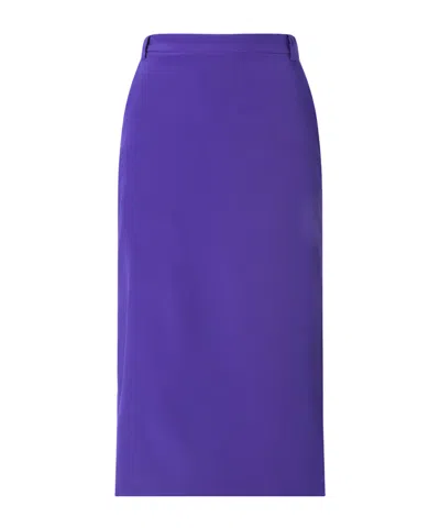 Alessandra Rich Silk-crepe De Chine Midi Skirt In Purple