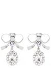 Alessandra Rich Crystal-embellished Bow Drop Earrings In Silver