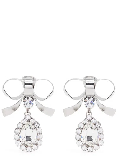 ALESSANDRA RICH SILVER BOW EARRINGS