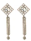 Alessandra Rich Crystal Square Dangle Earrings In Gold