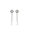 Alessandra Rich Mini Embellished Metal Earrings 10.5 Cm X 2.5 Cm In Silver