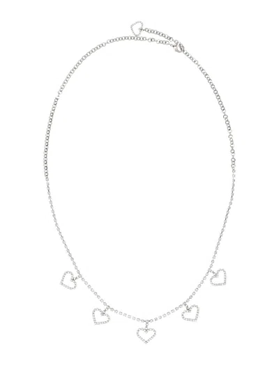 Alessandra Rich Silver Heart Charms Belt