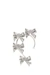 Alessandra Rich Silver Metal Bows Ear Cuff In Metallic