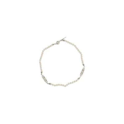 Alessandra Rich Silver Metal Necklace In White
