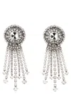 Alessandra Rich Crystal Round Dangling Earrings In Silver
