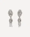 Alessandra Rich Silver-colored Crystal Drop Earrings In Pattern