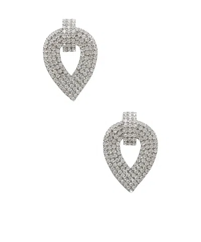Alessandra Rich Silver-tone Crystal Clip Earrings In Neutral