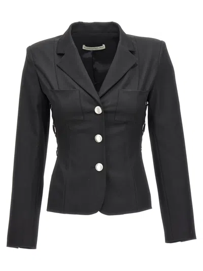 ALESSANDRA RICH ALESSANDRA RICH SINGLE BREAST LACE UP BLAZER JACKET