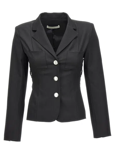 ALESSANDRA RICH SINGLE BREAST LACE-UP BLAZER JACKET