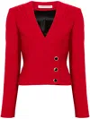 Alessandra Rich Wool Jacket Jewel Buttons In Red