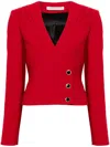 Alessandra Rich Wool Jacket Jewel Buttons In Red