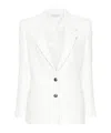 Alessandra Rich Single-breasted Bouclé Blazer In White