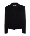 Alessandra Rich Single-breasted Cropped Blazer In Black