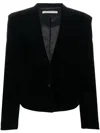 Alessandra Rich Single-breasted Cropped Blazer In Schwarz