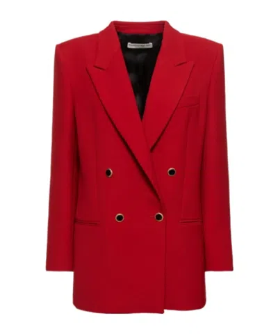 Alessandra Rich Single-breasted Long-sleeved Blazer In Red