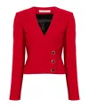 Alessandra Rich Wool Jacket Jewel Buttons In Red