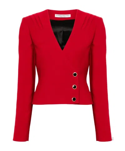 ALESSANDRA RICH SINGLE-BREASTED WOOL BLAZER