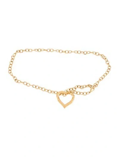 Pre-owned Alessandra Rich Skinny Metal Waist Belt In Gold