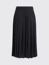 Alessandra Rich Pleated Midi Skirt In Black