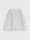 Alessandra Rich Tweed Skirt With A-line Silhouette And High Waist In White