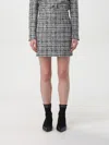 Alessandra Rich Embroidered Tweed Mini Skirt In Weiss