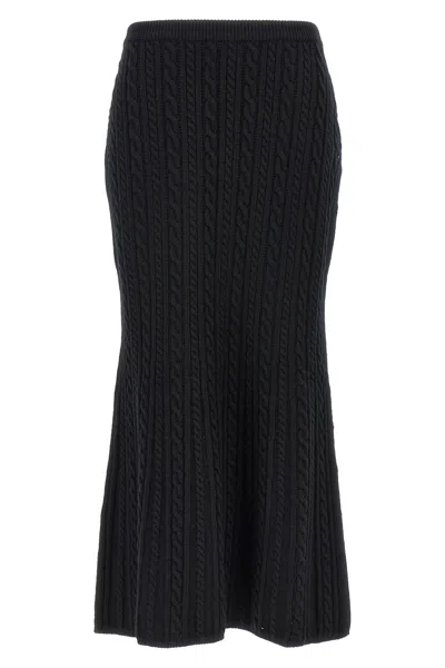Alessandra Rich Skirt 'cable Knit' In Black