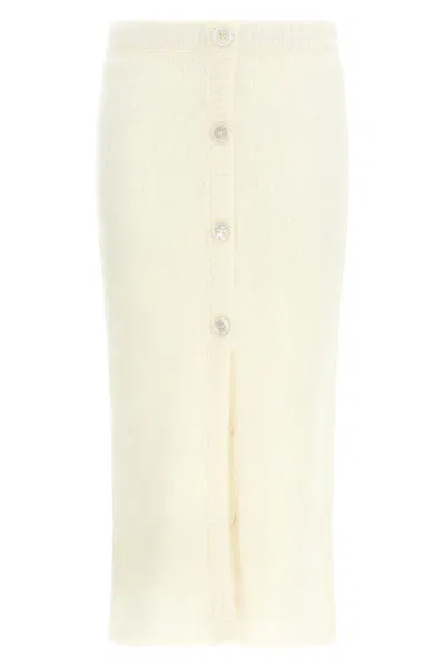 Alessandra Rich Skirt 'carded Mohair Knit' In White