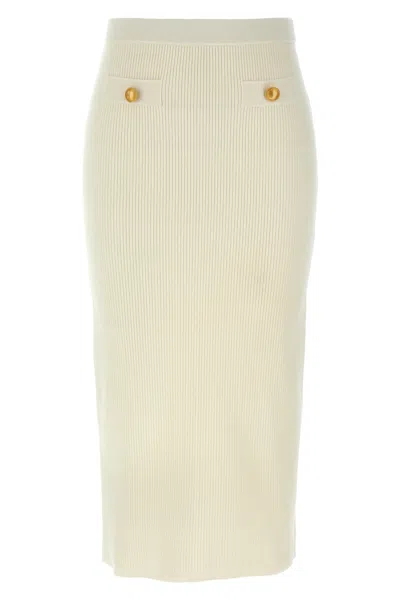 Alessandra Rich Skirt 'merino Wool Knit' In White