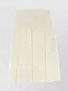 Alessandra Rich Pleated Wool Midi Skirt With Flared Silhouette