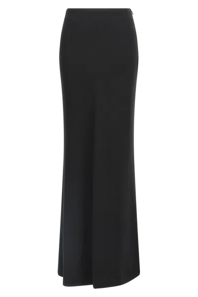 Alessandra Rich Skirt 'wool Crepe Long Skirt' In Black
