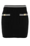 Alessandra Rich Womens Black Cable-knit Slim-fit Cotton Mini Skirt In Black