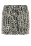 Alessandra Rich Multicolor Tweed Mini Skirt In Gray