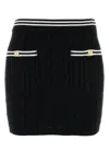Alessandra Rich Womens Black Cable-knit Slim-fit Cotton Mini Skirt In Black