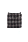 Alessandra Rich Check-pattern Miniskirt In Black