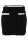 Alessandra Rich Womens Black Cable-knit Slim-fit Cotton Mini Skirt In Black