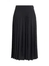 Alessandra Rich Pleated Midi Skirt In Black