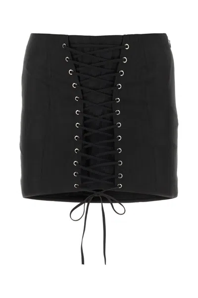 スカート ALESSANDRA RICH Lace-up skirt Black Alessandra Rich Lace-up Design Skirt In Black | ModeSens